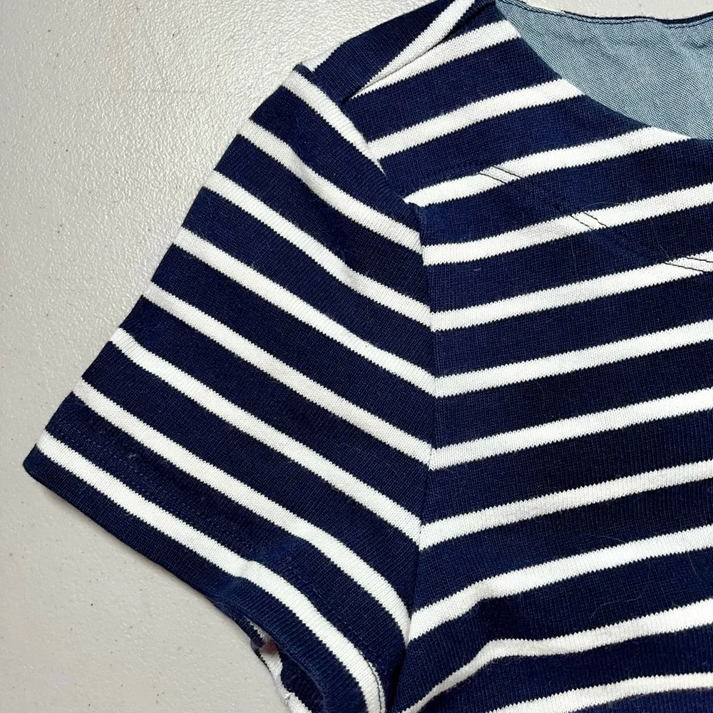 LOFT Navy and White Striped Dress , Small - Picture 5 of 15